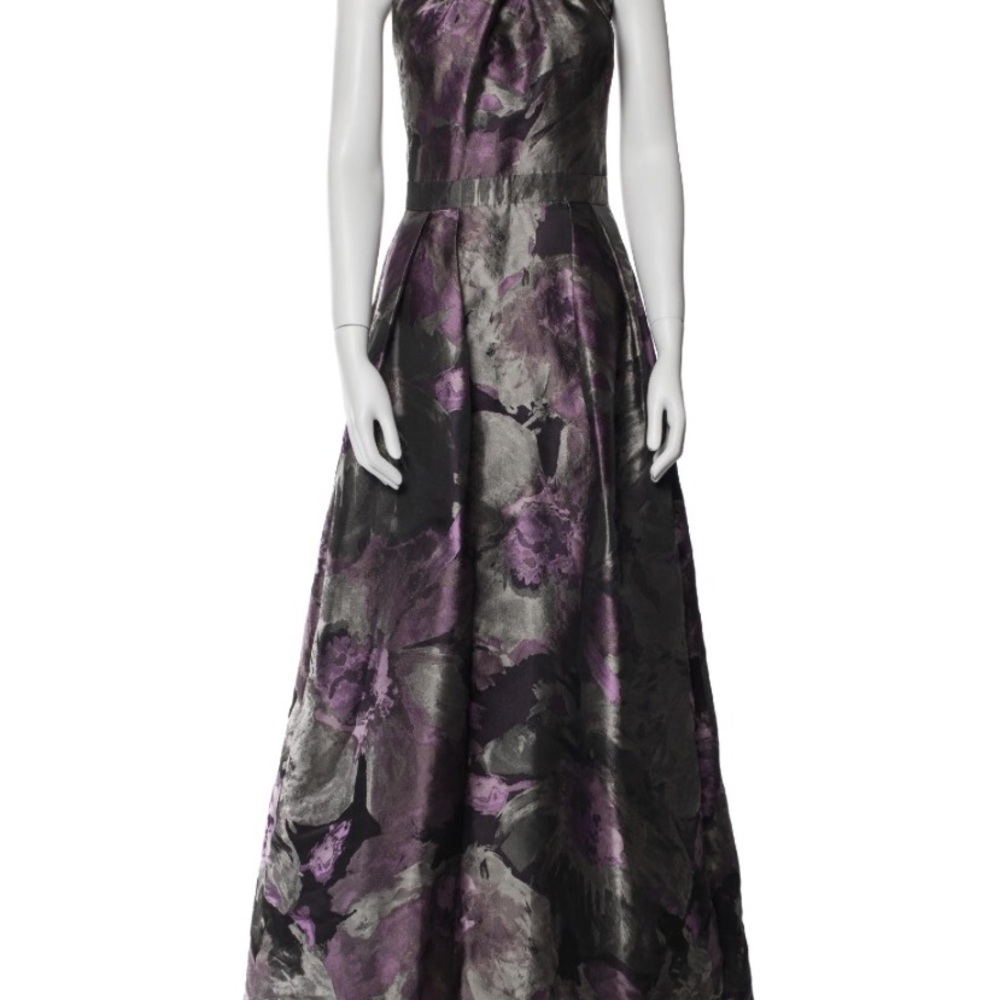 Carmen Marc Valvo Purple Halter Maxi Dress for Prom